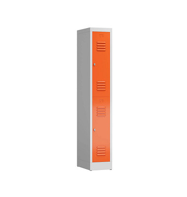 Spind ClassiX feuerrot, lichtgrau X-520214, 2 Schließfächer 31,0 x 50,0 x 180,0 cm 