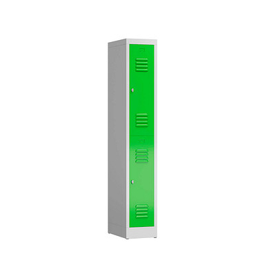 Spind ClassiX gelbgrün, lichtgrau X-520215, 2 Schließfächer 31,0 x 50,0 x 180,0 cm 