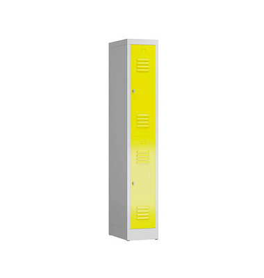 Spind ClassiX lichtgrau, zinkgelb X-520216, 2 Schließfächer 31,0 x 50,0 x 180,0 cm 
