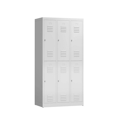 Spind ClassiX signalweiß X-520237, 6 Schließfächer 87,0 x 50,0 x 180,0 cm 