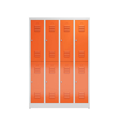 Spind ClassiX feuerrot, lichtgrau X-520244, 8 Schließfächer 118,5 x 50,0 x 180,0 cm 