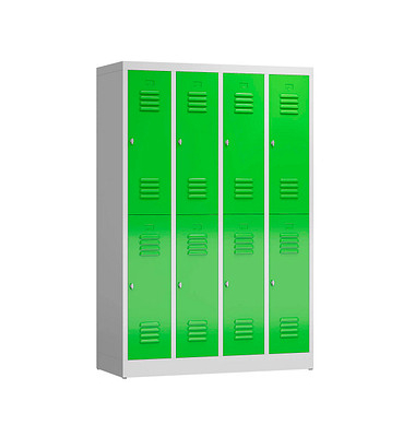 Spind ClassiX gelbgrün, lichtgrau X-520245, 8 Schließfächer 118,5 x 50,0 x 180,0 cm 