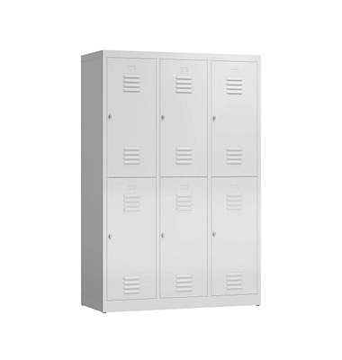 Spind ClassiX lichtgrau X-523230, 6 Schließfächer 118,5 x 50,0 x 180,0 cm 