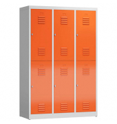 Spind ClassiX feuerrot, lichtgrau X-523234, 6 Schließfächer 118,5 x 50,0 x 180,0 cm 