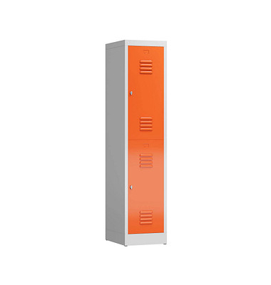 Spind ClassiX feuerrot, lichtgrau X-523214, 2 Schließfächer 41,5 x 50,0 x 180,0 cm 