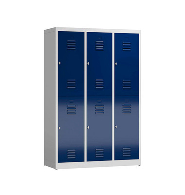 Spind ClassiX enzianblau, lichtgrau X-523231, 6 Schließfächer 118,5 x 50,0 x 180,0 cm 