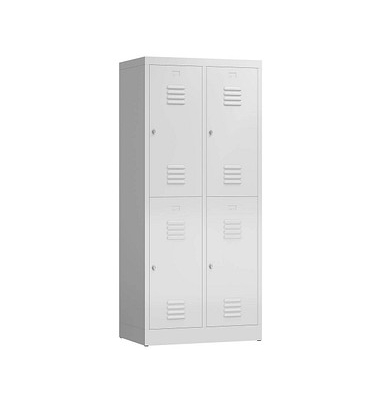 Spind ClassiX lichtgrau X-523220, 4 Schließfächer 80,0 x 50,0 x 180,0 cm 