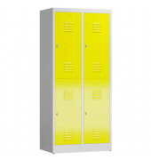 Spind ClassiX lichtgrau, zinkgelb X-523226, 4 Schließfächer 80,0 x 50,0 x 180,0 cm 