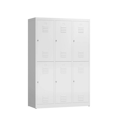 Spind ClassiX signalweiß X-523237, 6 Schließfächer 118,5 x 50,0 x 180,0 cm 