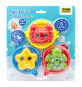 Badespielzeug Spritztiere mit Schwimmring mehrfarbig 