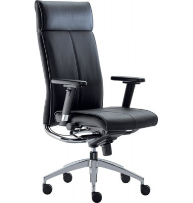 Lederdrehsessel manager 5180 schwarz hohe Rückenlehne, Kopfstütze 