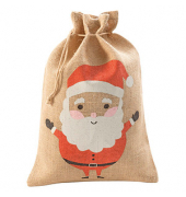 Nikolauss&auml;ckchen J110 mittel Jute mit Nikolausmotiv 25x35cm