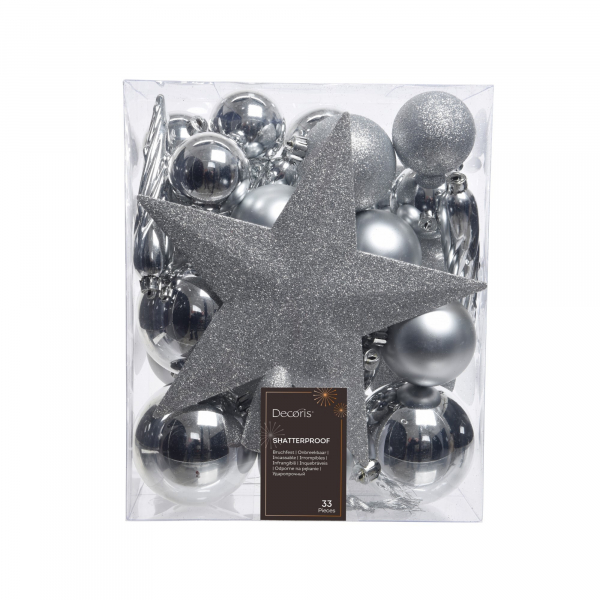 8718532722452 - Weihnachtskugeln-Mix 023371 33 St Pack stoßfest silber 8718532722452 Decoris 8718532722452 - Weihnachtskugeln-Mix 023371 33 St Pack stoßfest silber 8718532722452 Decoris
