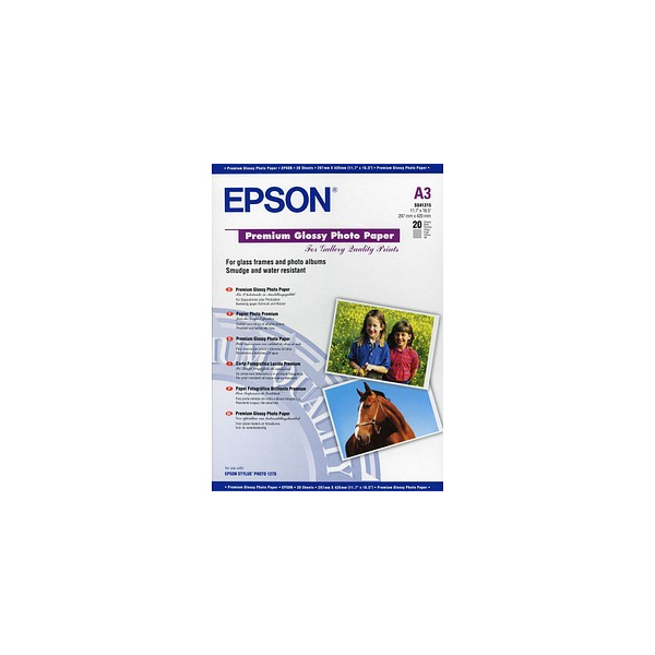 0010343819788 - Fotopapier C13S041315 Premium Glossy S041315 A3 für Inkjet 255g weiß glänzend einseitig bedruckbar 0010343819788 20 Blatt