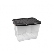 Aufbewahrungsbox Curve 2002050110, 24 Liter, mit Deckel, au&szlig;en 400x300x280mm, Polypropylen (PP) transparent/schwarz