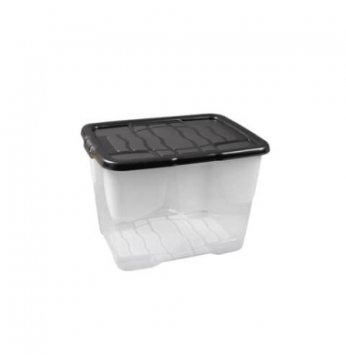 Aufbewahrungsbox Curve 2002050110, 24 Liter, mit Deckel, au&szlig;en 400x300x280mm, Polypropylen (PP) transparent/schwarz