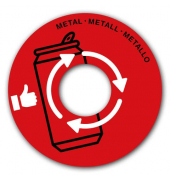 1009360151 Papierkorb Deckel Metall rot