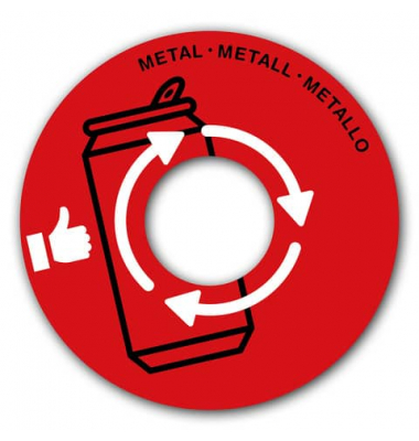 1009360151 Papierkorb Deckel Metall rot