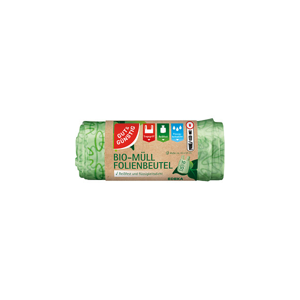 4311501000182 - Bio-Müllbeutel 5850308003 grün 10 Liter mit Griff 4311501000182 Gut & Günstig 10 Stück 4311501000182 - Bio-Müllbeutel 5850308003 grün 10 Liter mit Griff 4311501000182 Gut & Günstig 10 Stück