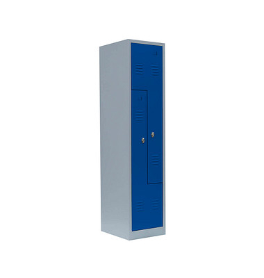 Z-Spind enzianblau, lichtgrau 525101, 2 Schließfächer 41,5 x 50,0 x 180,0 cm 