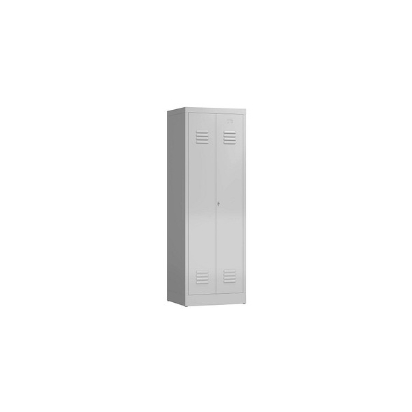 4061815539174 - - Spind Stahl Kleiderschrank Garderobenschrank 2 Abteile mittig schließend 1800 x 600 x 500 mm lichtgrau 510420X 4061815539174 - - Spind Stahl Kleiderschrank Garderobenschrank 2 Abteile mittig schließend 1800 x 600 x 500 mm lichtgrau 510420X