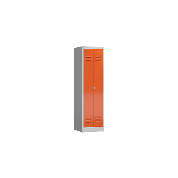 4061815571556 - - Spind Stahl-Kleiderspind für Schwarz-Weiß-Trennung für 1 Person Spindschrank 2 türig 180x50x50cm grau rot X-510404 4061815571556 - - Spind Stahl-Kleiderspind für Schwarz-Weiß-Trennung für 1 Person Spindschrank 2 türig 180x50x50cm grau rot X-510404