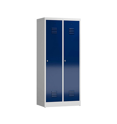 Spind ClassiX enzianblau, lichtgrau X-515121, 2 Schließfächer 80,0 x 50,0 x 180,0 cm 