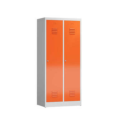 Spind ClassiX feuerrot, lichtgrau X-515124, 2 Schließfächer 80,0 x 50,0 x 180,0 cm 
