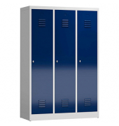 Spind ClassiX enzianblau, lichtgrau X-515131, 3 Schließfächer 118,5 x 50,0 x 180,0 cm 