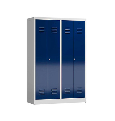 Spind ClassiX enzianblau, lichtgrau X-510441, 2 Schließfächer 118,5 x 50,0 x 180,0 cm 