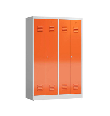 Spind ClassiX feuerrot, lichtgrau X-510444, 2 Schließfächer 118,5 x 50,0 x 180,0 cm 