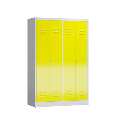 Spind ClassiX lichtgrau, zinkgelb X-510446, 2 Schließfächer 118,5 x 50,0 x 180,0 cm 