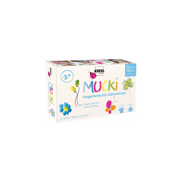 4000798123864 - 6 MUCKI Glückskinder Fingerfarben farbsortiert 6 x 500 ml 4000798123864 300 Milliliter 4000798123864 - 6 MUCKI Glückskinder Fingerfarben farbsortiert 6 x 500 ml 4000798123864 300 Milliliter