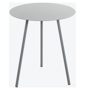 Beistelltisch 52131, 45cm (H), 40x40cm (BxT), rund, grau / grau
