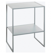 Beistelltisch 52152, 60cm (H), 45x35cm (BxT), rechteckig, grau / grau