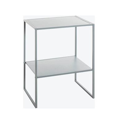 Beistelltisch 52152, 60cm (H), 45x35cm (BxT), rechteckig, grau / grau