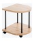 Beistelltisch 52415, 45cm (H), 40x40cm (BxT), halbrund, eiche / schwarz