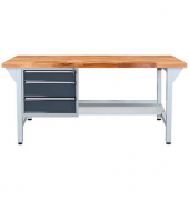 Werkbank lichtgrau, anthrazitgrau 3 Schubladen 150,0 x 75,0 x 85,0 cm 