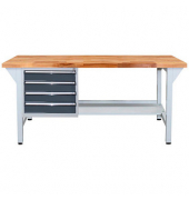 Werkbank lichtgrau, anthrazitgrau 4 Schubladen 150,0 x 75,0 x 85,0 cm 