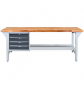 Werkbank lichtgrau, anthrazitgrau 4 Schubladen 200,0 x 75,0 x 85,0 cm 