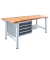 Werkbank lichtgrau, anthrazitgrau 4 Schubladen 200,0 x 75,0 x 85,0 cm 