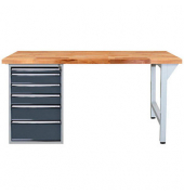 Werkbank lichtgrau, anthrazitgrau 6 Schubladen 150,0 x 75,0 x 85,0 cm 