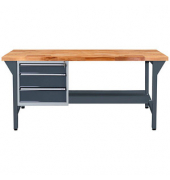 Werkbank  anthrazitgrau, lichtgrau 3 Schubladen 150,0 x 75,0 x 85,0 cm 