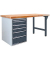 Werkbank  anthrazitgrau, lichtgrau 6 Schubladen 150,0 x 75,0 x 85,0 cm 