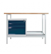 Werkbank Eko lichtgrau, anthrazitgrau 3 Schubladen 120,5 x 60,0 x 82,5 cm 