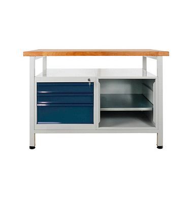 Werkbank lichtgrau, anthrazitgrau 3 Schubladen 120,0 x 60,0 x 84,0 cm 