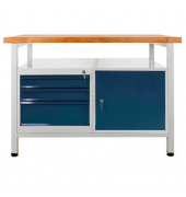 Werkbank lichtgrau, anthrazitgrau 3 Schubladen 120,0 x 60,0 x 84,0 cm 