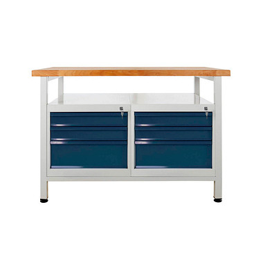 Werkbank lichtgrau, anthrazitgrau 6 Schubladen 120,0 x 60,0 x 84,0 cm 