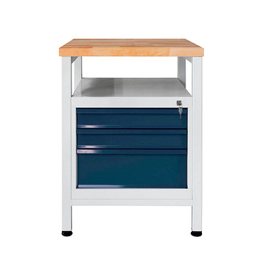 Werkbank lichtgrau, anthrazitgrau 3 Schubladen 60,0 x 60,0 x 84,0 cm 