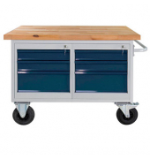 Werkbank lichtgrau, anthrazitgrau 6 Schubladen 130,0 x 60,0 x 82,7 cm 